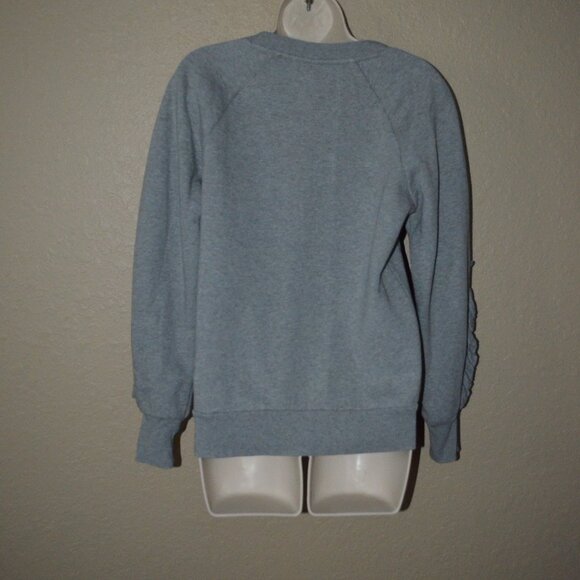 Sz S Burberry Gray Kupa Ruffle Frill Long  Sleeve Sweatshirt - Picture 6 of 7